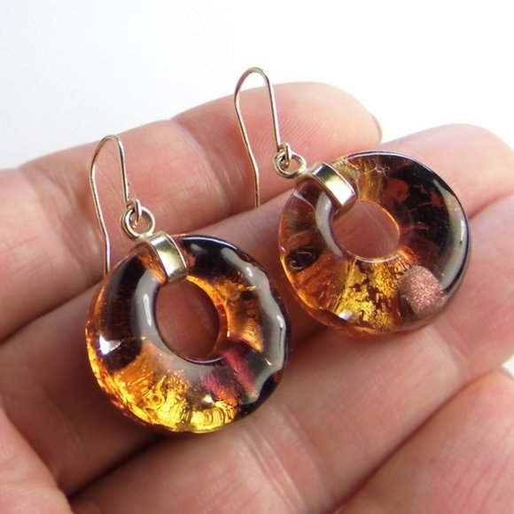 Kay Jewelers Jewelry - 14KY GOLD Venetian Glass Dangle EARRINGS Italy